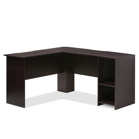 Furinno Furinno 16084EX Indo L-Shaped Desk with Bookshelves; Espresso 16084EX